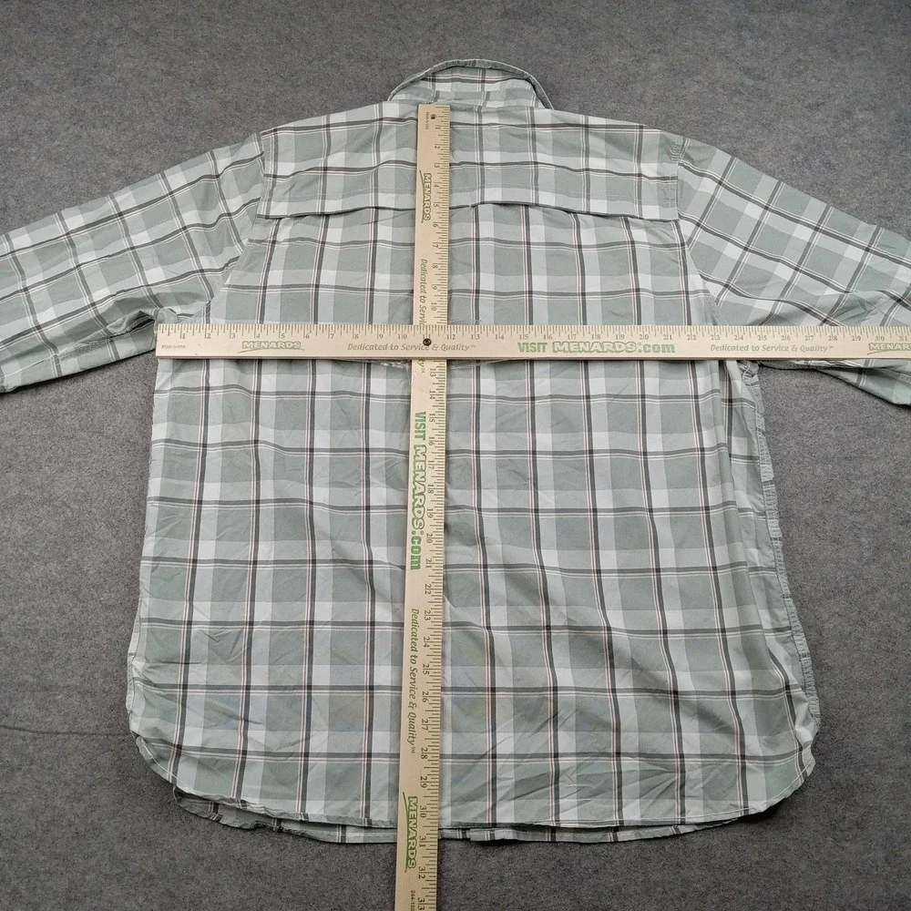 North Face Shirt Mens XL Green Plaid Vented Button Front Long Sleeve Casual‎